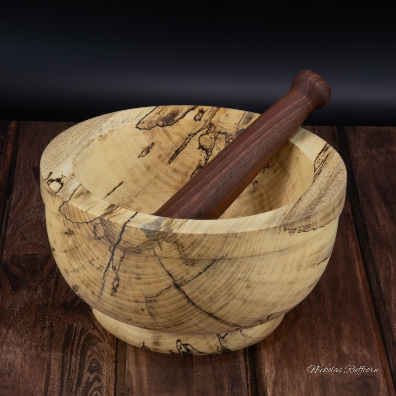 Spalted Elm Morter with Walnut Pestle