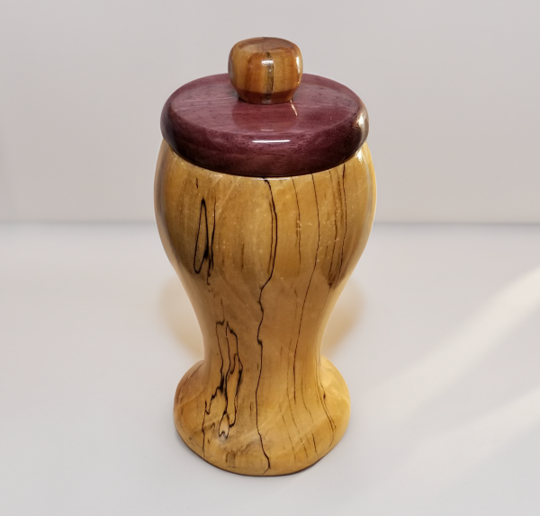 Spalted Maple with Purpleheart Lid Urn